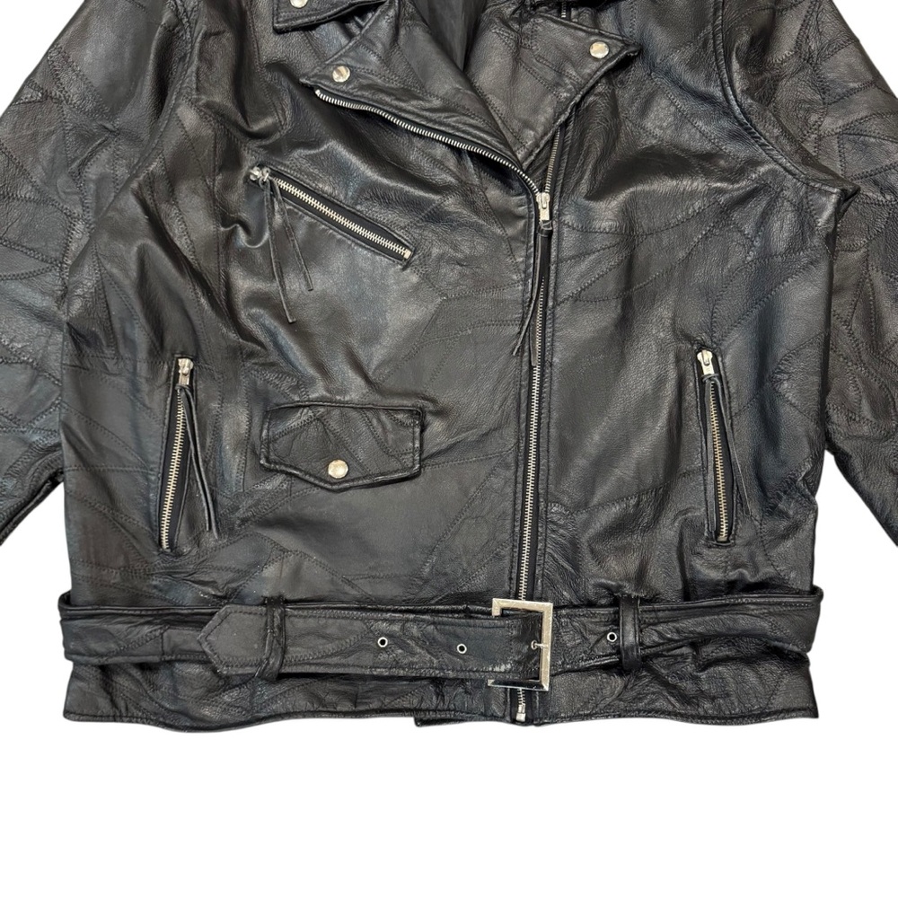 Harley Davidson Patchwork Leather Moto Jacket - image 4